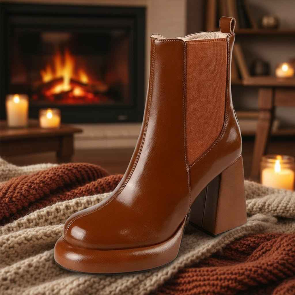 Bottines Femme Cuir Véritable Talons Hauts - Chic et Professionnel