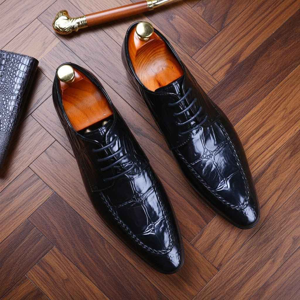 Richelieu Homme Cuir Bout Pointu - Chaussures Formelles Élégantes Business