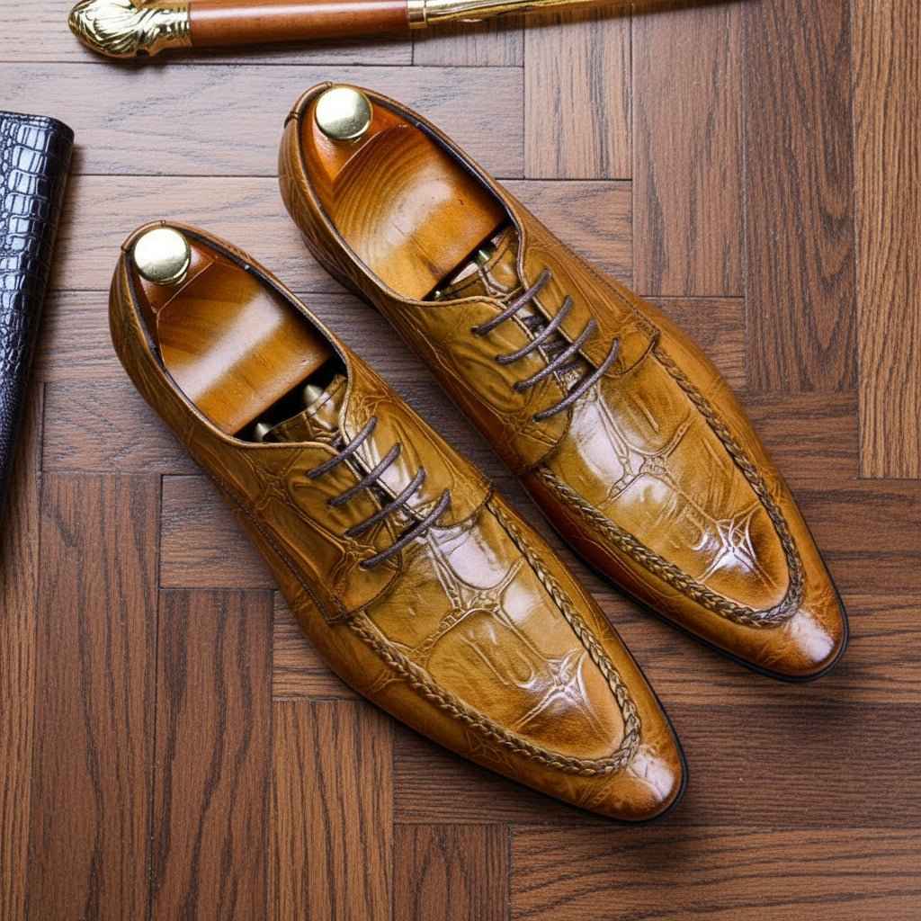 Richelieu Homme Cuir Bout Pointu - Chaussures Formelles Élégantes Business