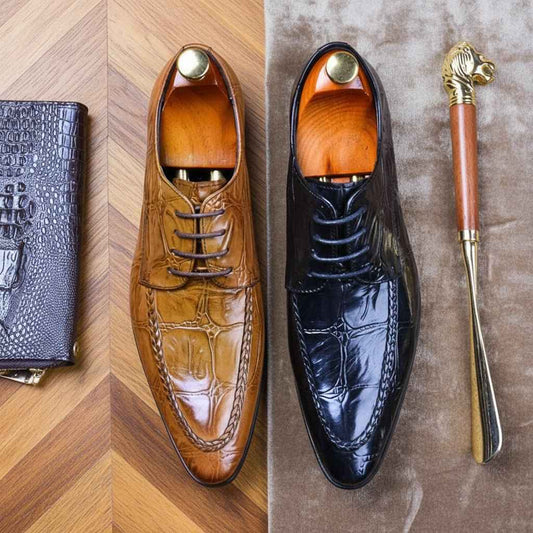 Richelieu Homme Cuir Bout Pointu - Chaussures Formelles Élégantes Business