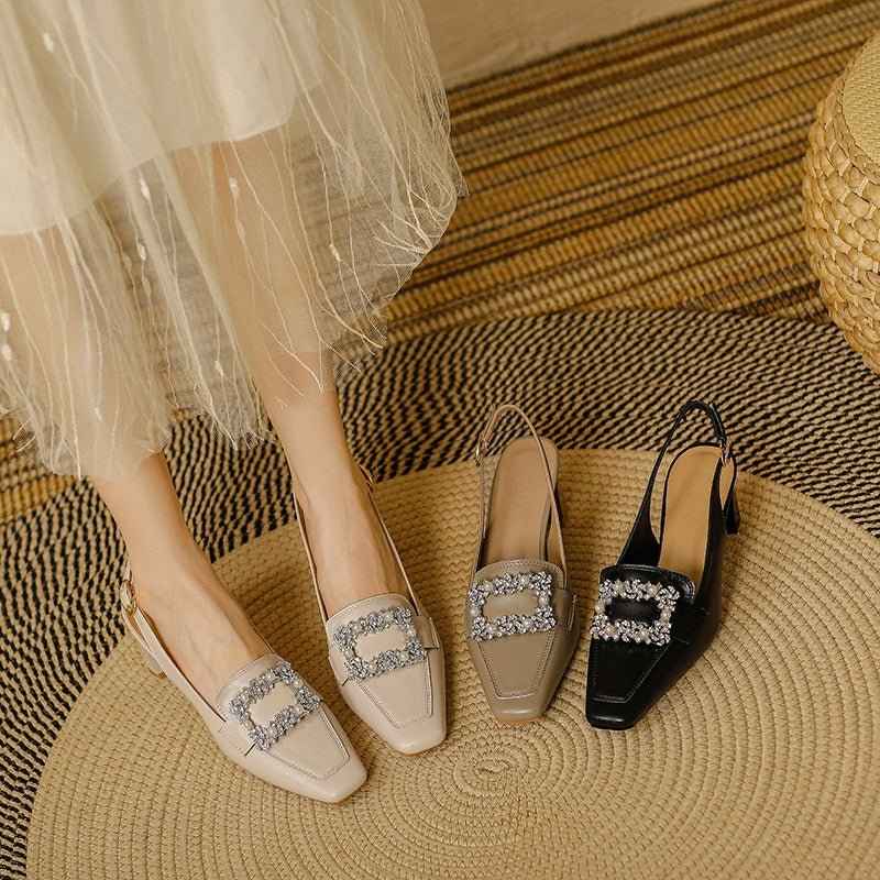 Escarpins Femme Cuir Blanc Élégant avec Bride Boucle - Style et Confort Inégalés