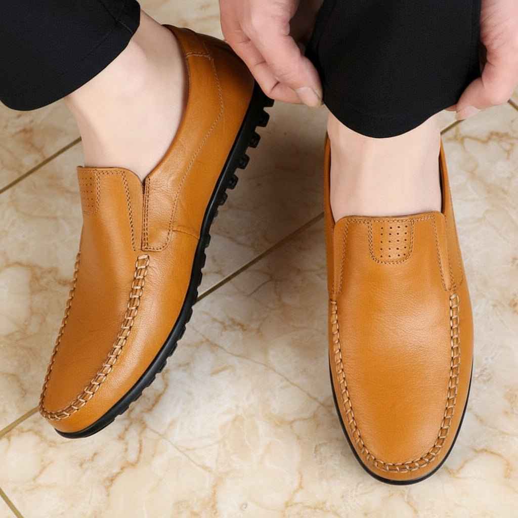Mocassins Homme Cuir Italien Respirants Confort Grandes Tailles