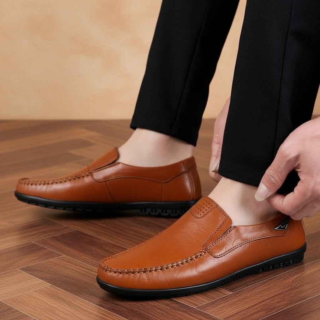 Mocassins Homme Cuir Italien Respirants Confort Grandes Tailles