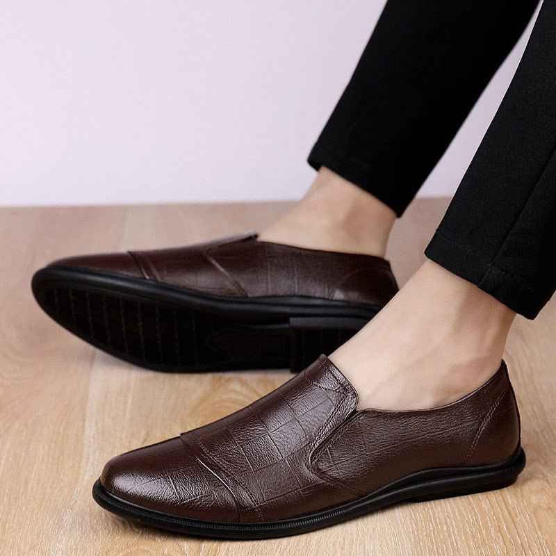 Mocassins Homme Cuir Véritable - Chaussures Casual Confort - Plate