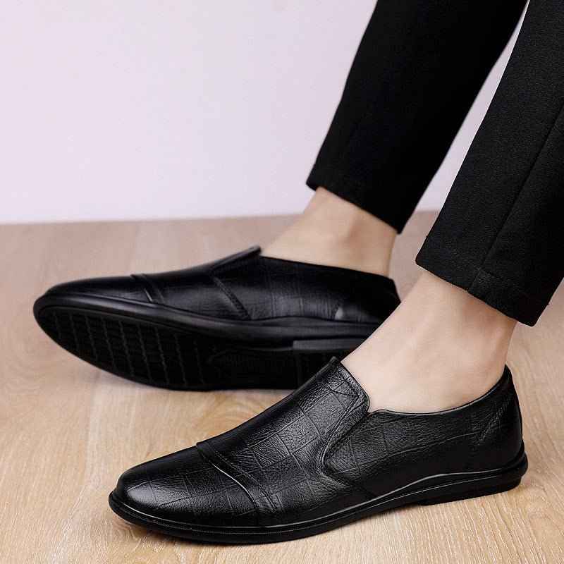 Mocassins Homme Cuir Véritable - Chaussures Casual Confort - Plate