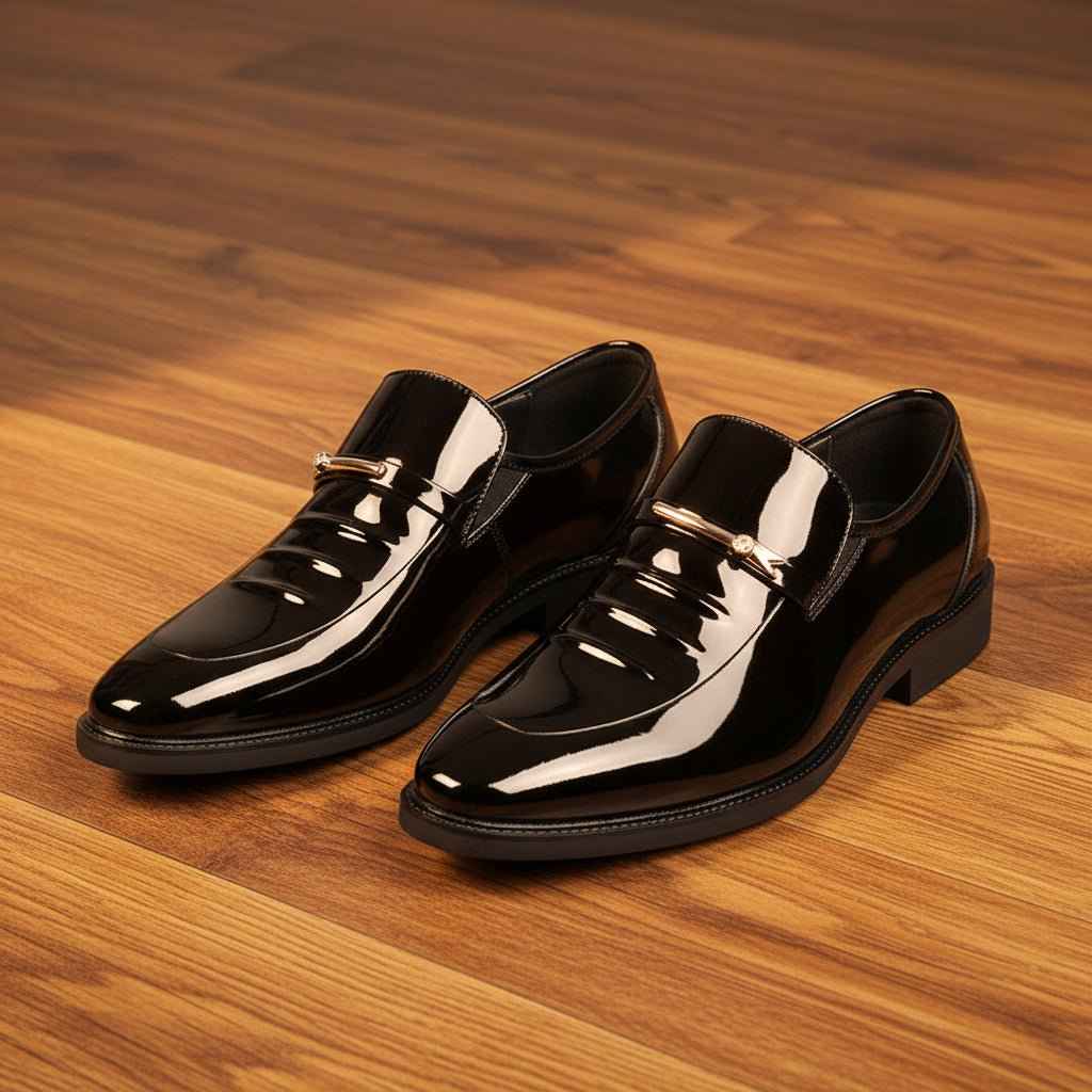 Mocassins Homme Cuir Verni - Chaussures Italiennes Sans Lacets pour un Style Élégant
