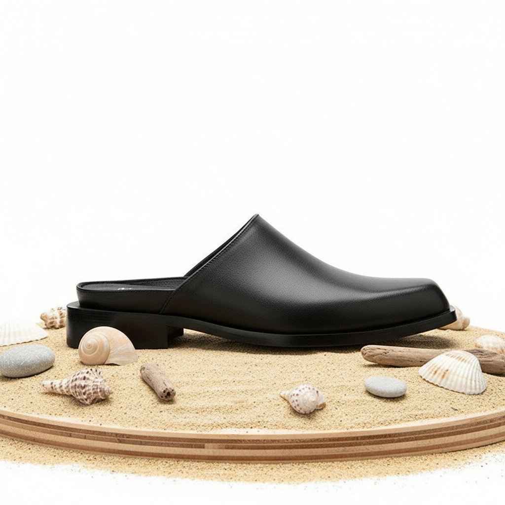Mules Homme Cuir Véritable - Élégance Moderne et Confort Inégalé