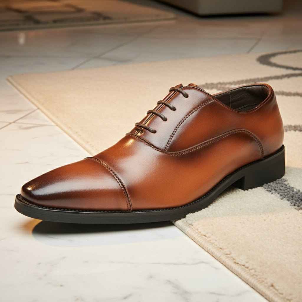Oxford cuir homme chaussures business - Chaussures à lacets, bout pointu et amorti souple