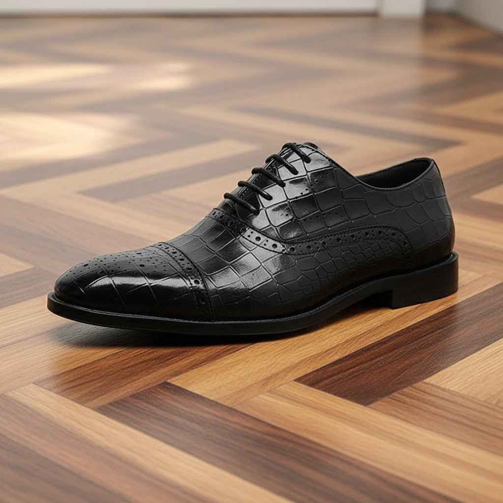 Chaussures Oxford Homme en Cuir Véritable : Confort et Élégance avec Amorti Souple.