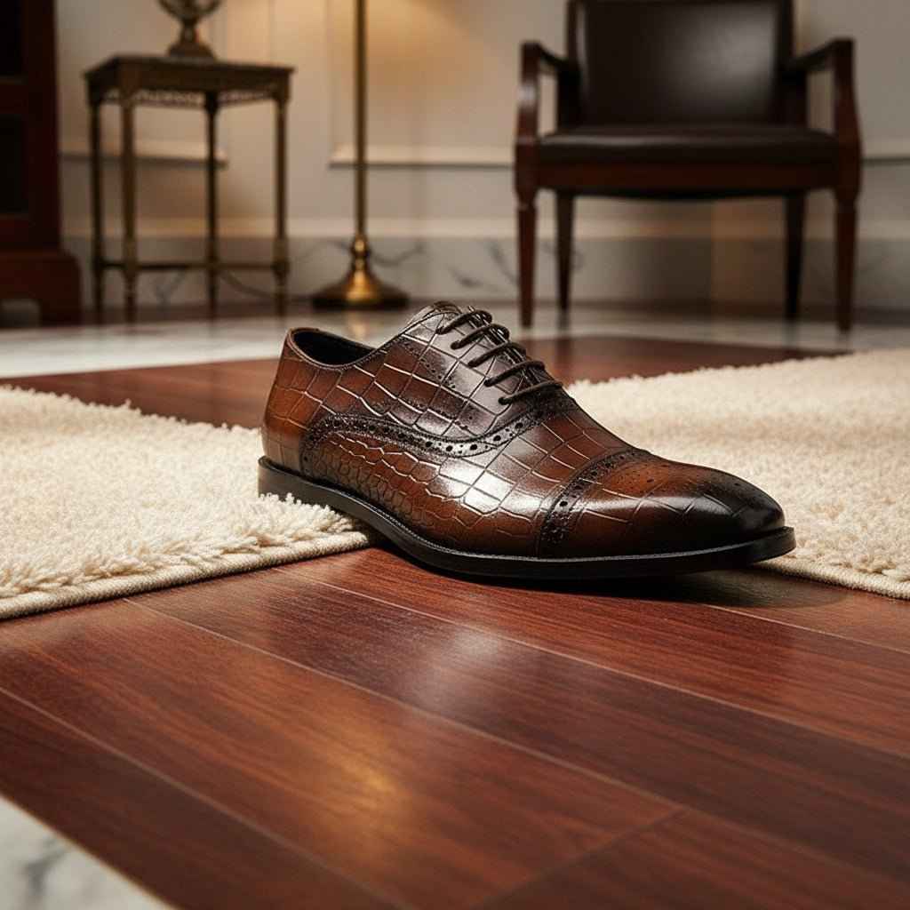 Chaussures Oxford Homme en Cuir Véritable : Confort et Élégance avec Amorti Souple.
