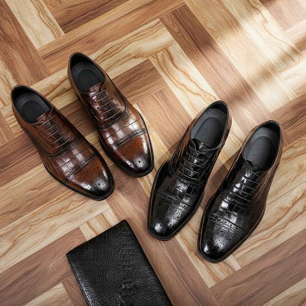 Chaussures Oxford Homme en Cuir Véritable : Confort et Élégance avec Amorti Souple.