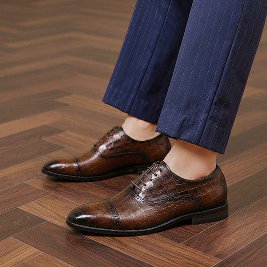 Chaussures Oxford Homme en Cuir Véritable : Confort et Élégance avec Amorti Souple.
