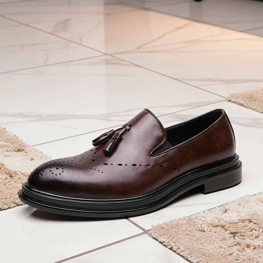 Oxford Homme Cuir Véritable - Chaussures Brogue Élégantes pour le Business
