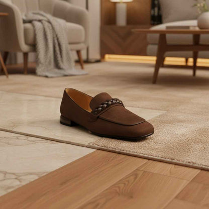 Ballerines Femme Confort en Daim - Chaussures Plates Souples à Bout Rond