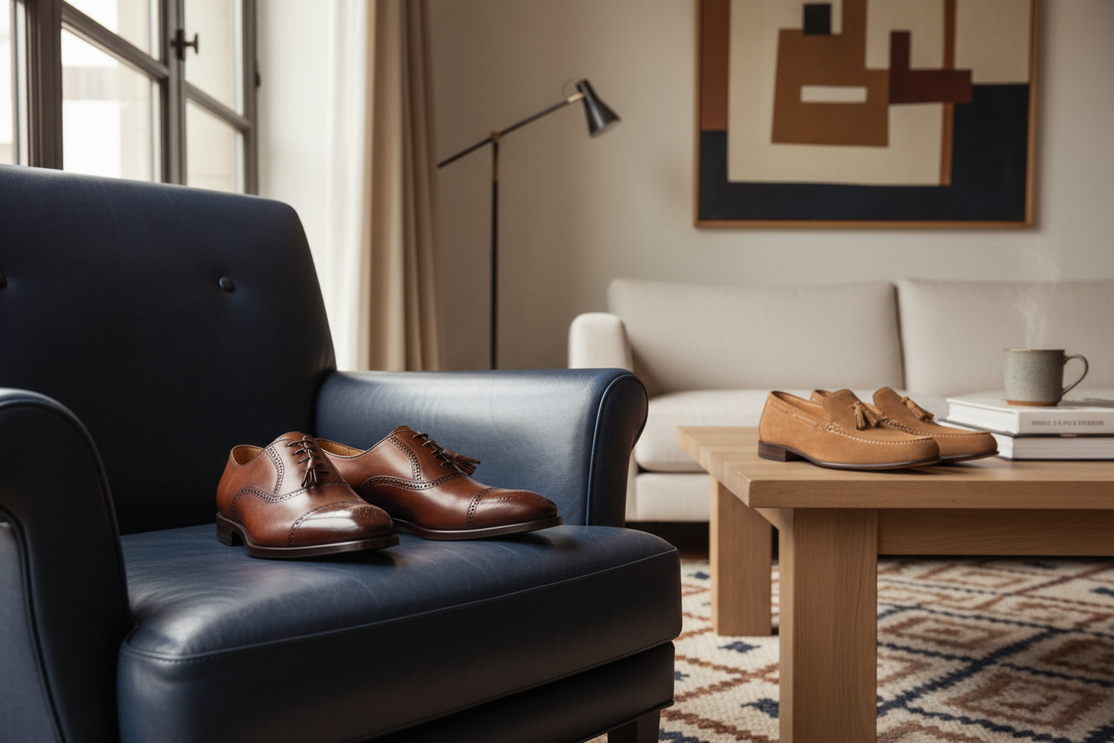 Bannière chaussures homme style cosy chic