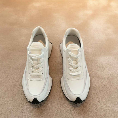 Baskets Femme Cuir Véritable Amorti Épais pour un Style Casual Sportif Printemps Été