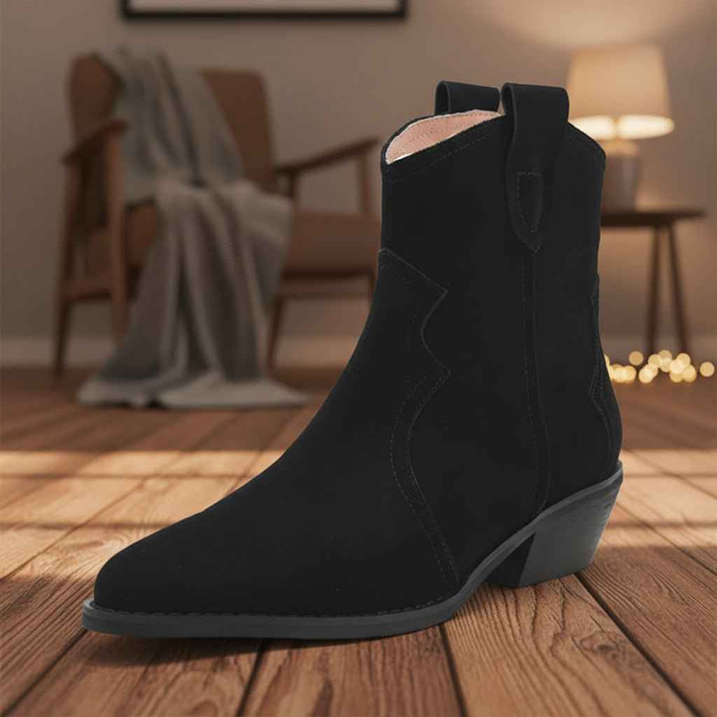 Bottines Femme Grandes Tailles en Daim avec Talons Épais - Confort et Élégance