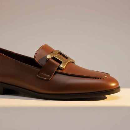 Mocassins Femme Cuir Derbies - Chaussures Plates Travail Confort Élégantes