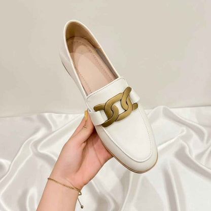 Mocassins Femme Cuir Derbies - Chaussures Plates Travail Confort Élégantes