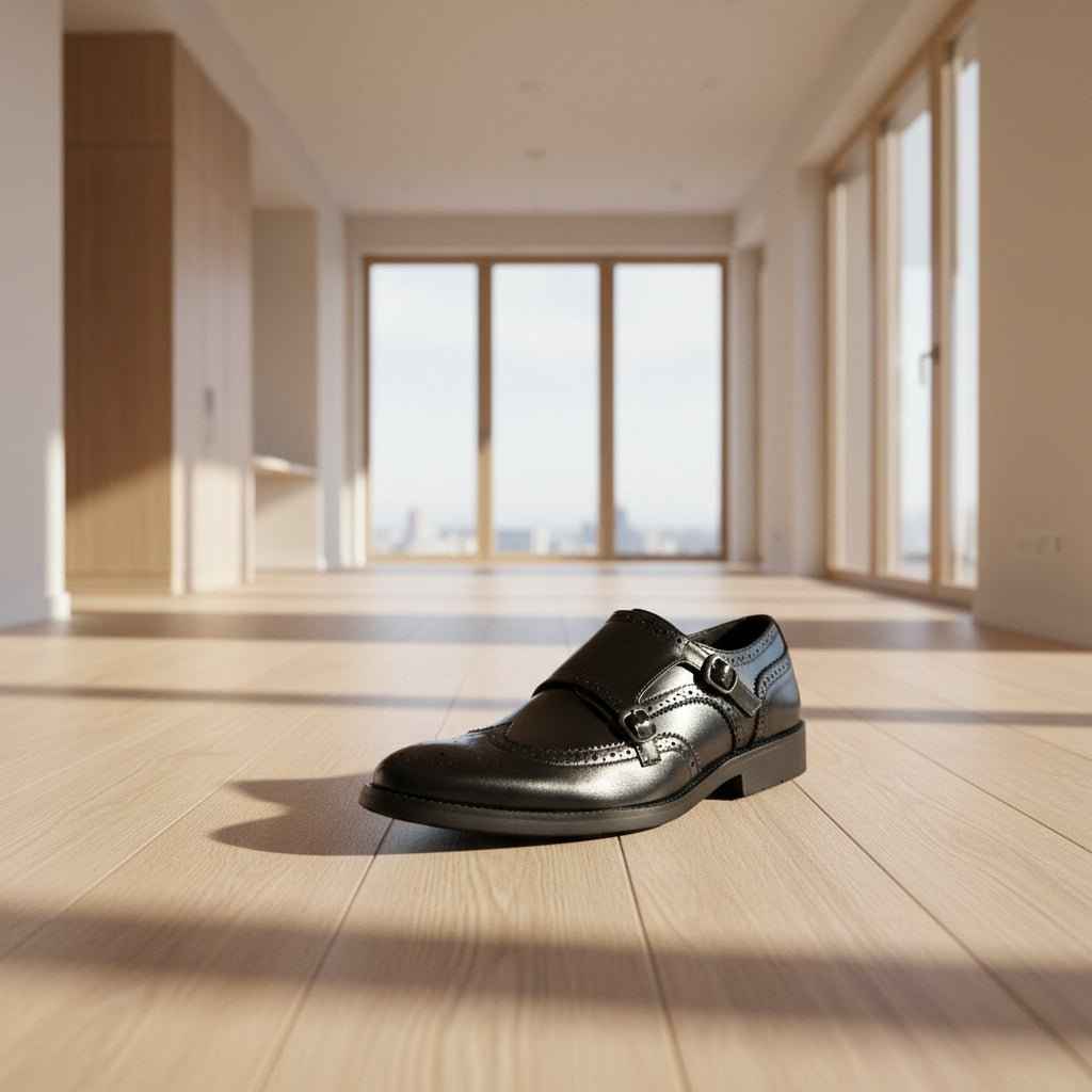 Richelieu Homme Chaussures en cuir italiennes pour hommes avec boucle élégante