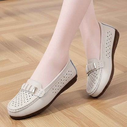 Chaussures Femme Cuir Plat - Confort et Élégance avec Bout Rond