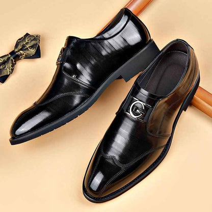 Richelieu Homme Cuir Bout Pointu - Chaussures Business Casual Élégantes