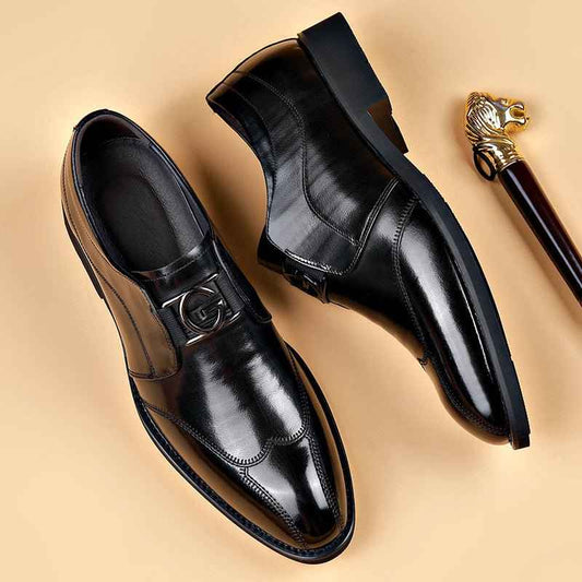 Richelieu Homme Cuir Bout Pointu - Chaussures Business Casual Élégantes