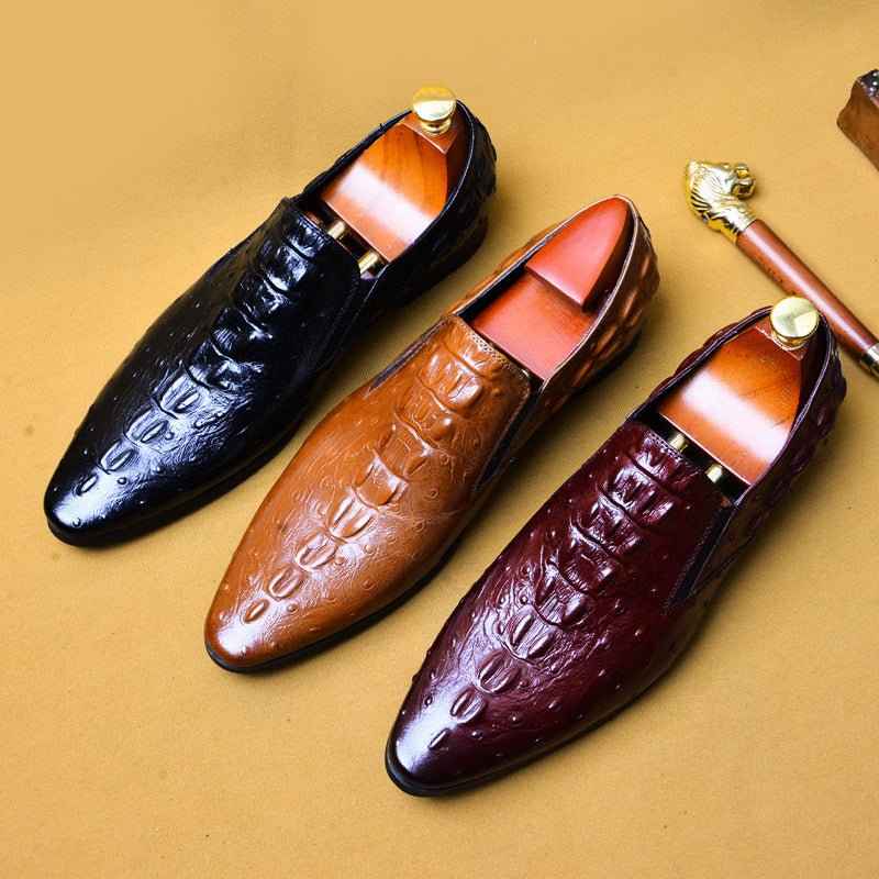 Chaussures Homme Cuir Crocodile - Mocassins Business Élégants