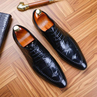 Richelieu Homme Cuir Bout Pointu - Chaussures Formelles Élégantes Business