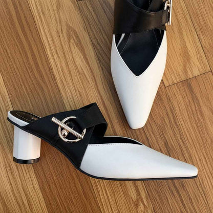 Escarpins Femme Cuir Talon Carré – Élégance et Confort Inégalés