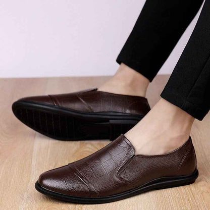 Mocassins Homme Cuir Véritable - Chaussures Casual Confort - Plate