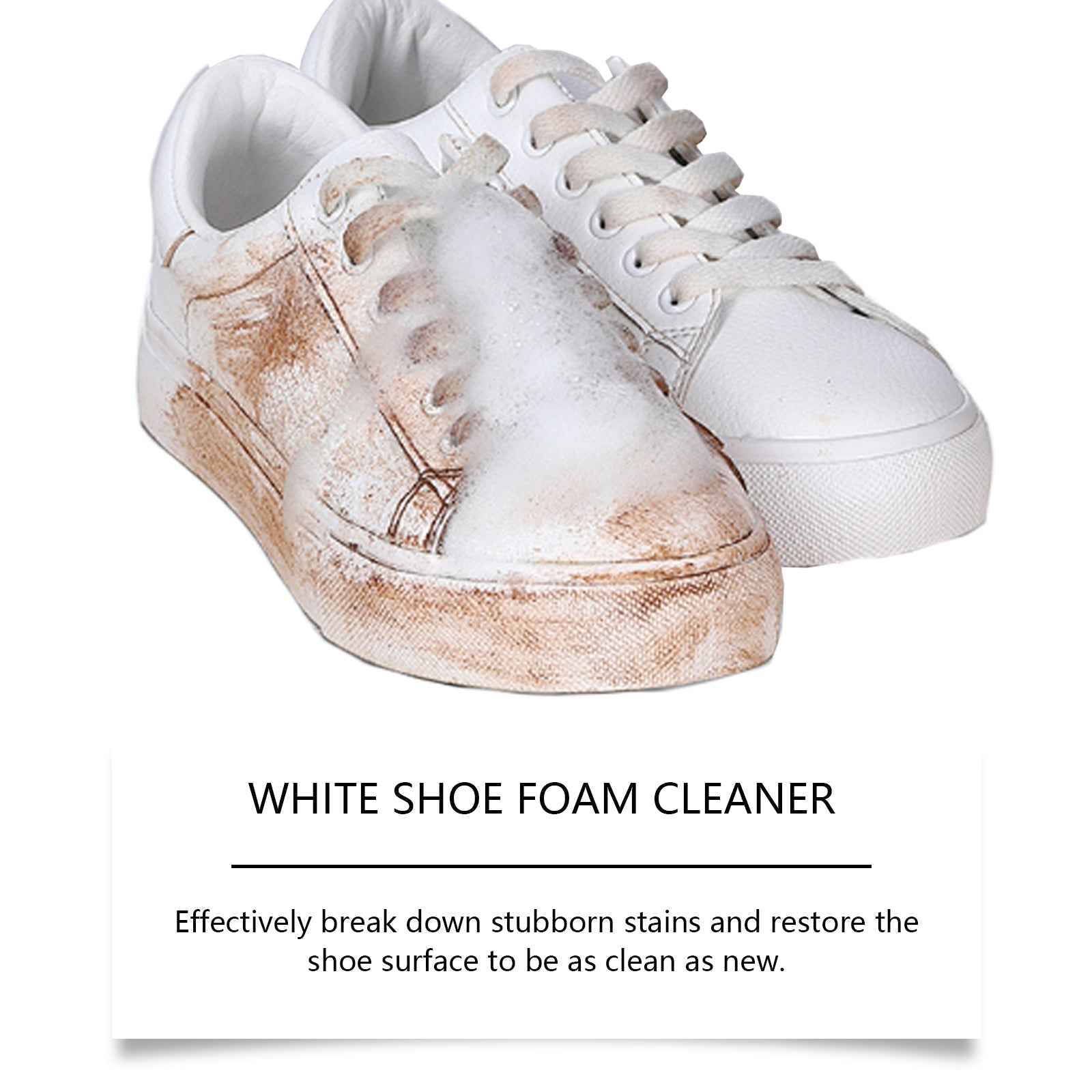 Mousse Nettoyante Entretien Chaussures Blanches - Détachant Blanchissant Multi-Usage