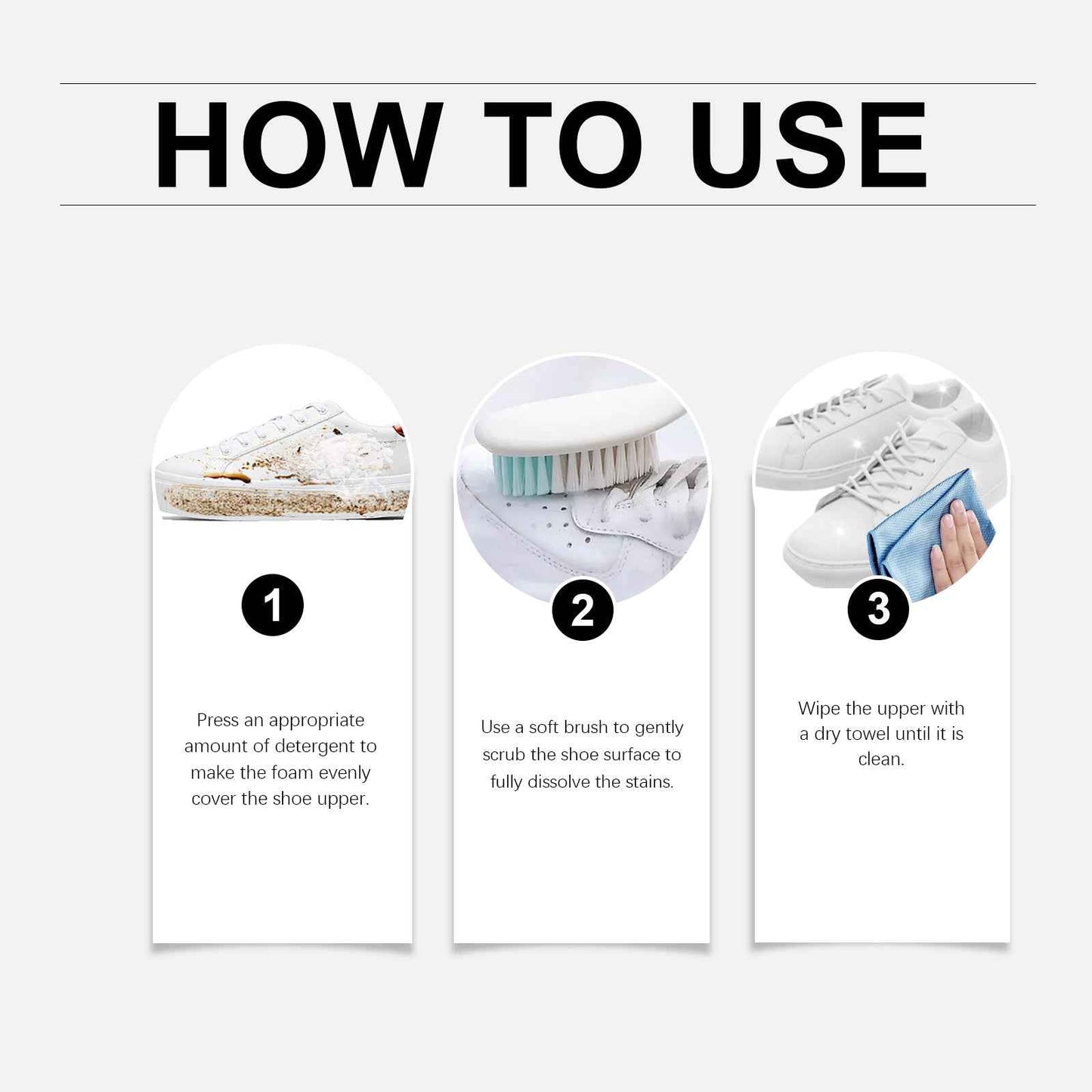 Mousse Nettoyante Entretien Chaussures Blanches - Détachant Blanchissant Multi-Usage