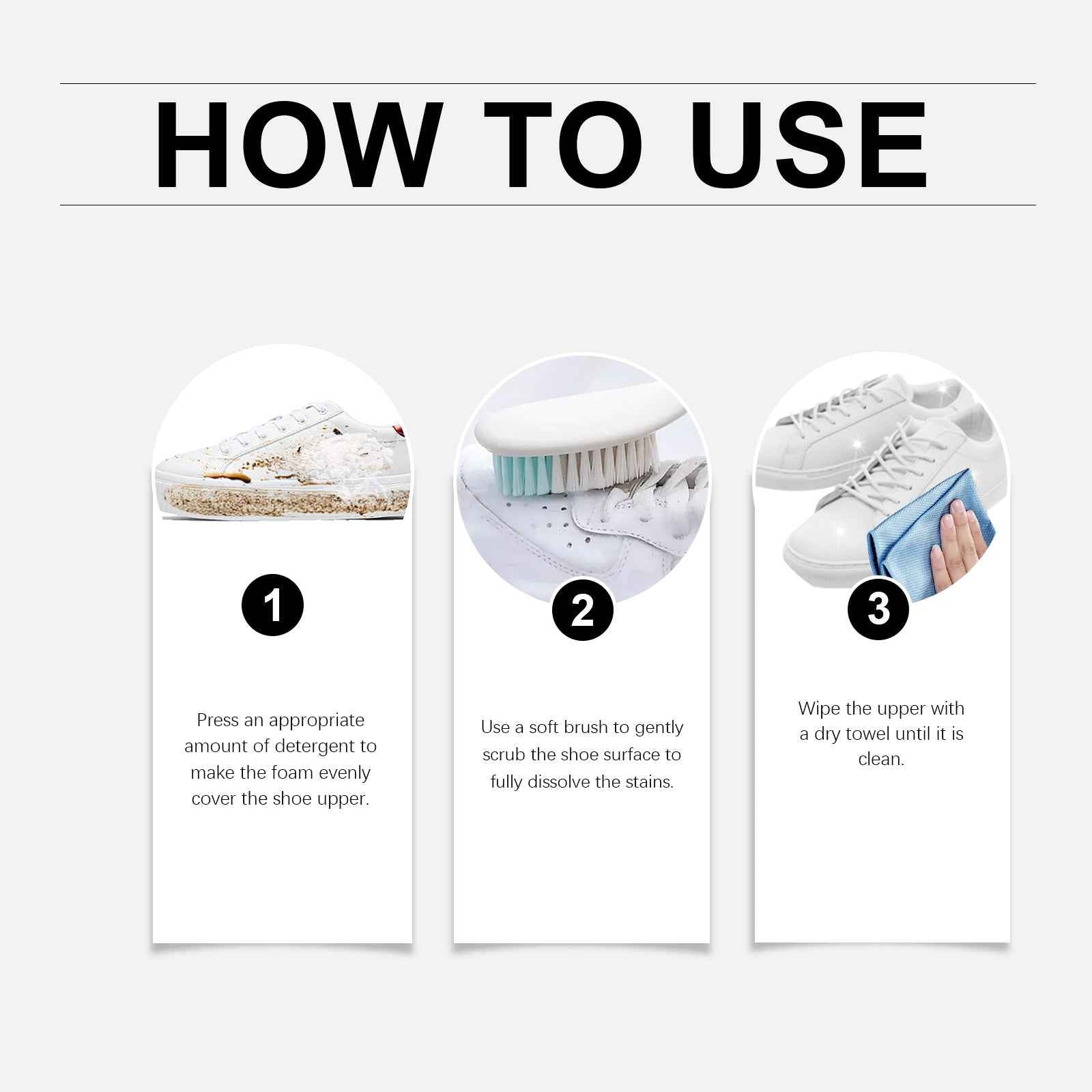 Mousse Nettoyante Entretien Chaussures Blanches - Détachant Blanchissant Multi-Usage