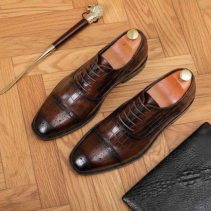 Chaussures Oxford Homme en Cuir Véritable : Confort et Élégance avec Amorti Souple.