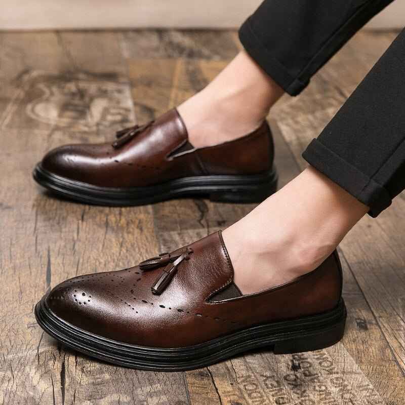 Oxford Homme Cuir Véritable - Chaussures Brogue Élégantes pour le Business