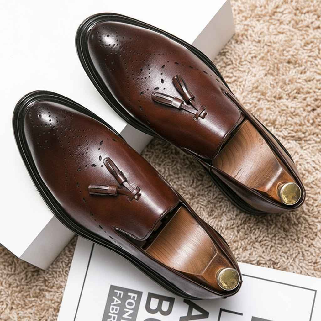 Oxford Homme Cuir Véritable - Chaussures Brogue Élégantes pour le Business