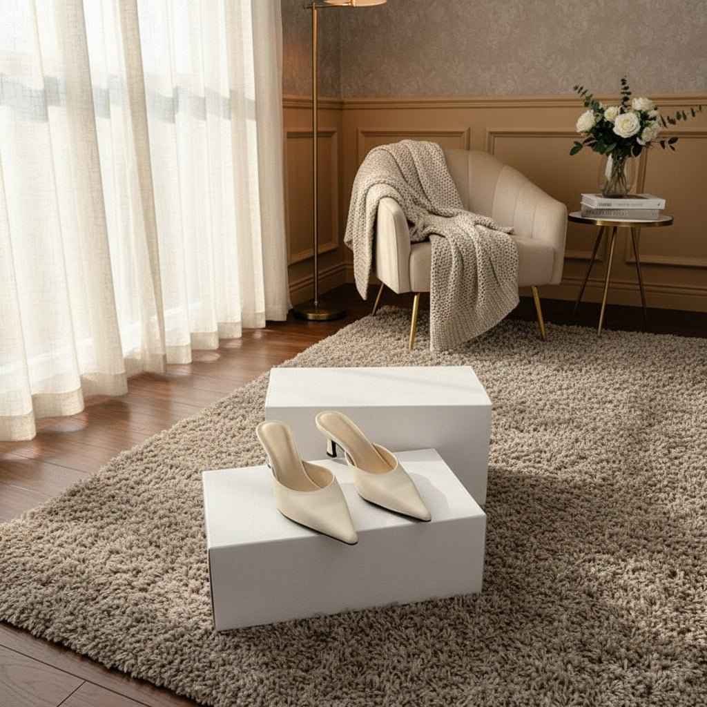 sandales Femme Cuir Véritable Bout Pointu - Sabots Français Talons Aiguilles