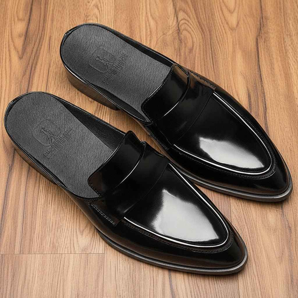 Sandales Homme Cuir Été - Mules Baotou Aérées et Confortables Sans Talon