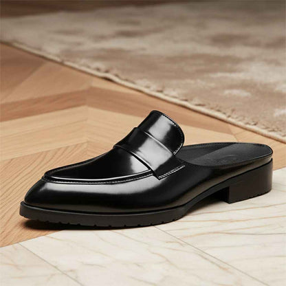 Sandales Homme Cuir Été - Mules Baotou Aérées et Confortables Sans Talon