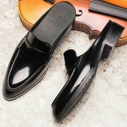 Sandales Homme Cuir Été - Mules Baotou Aérées et Confortables Sans Talon