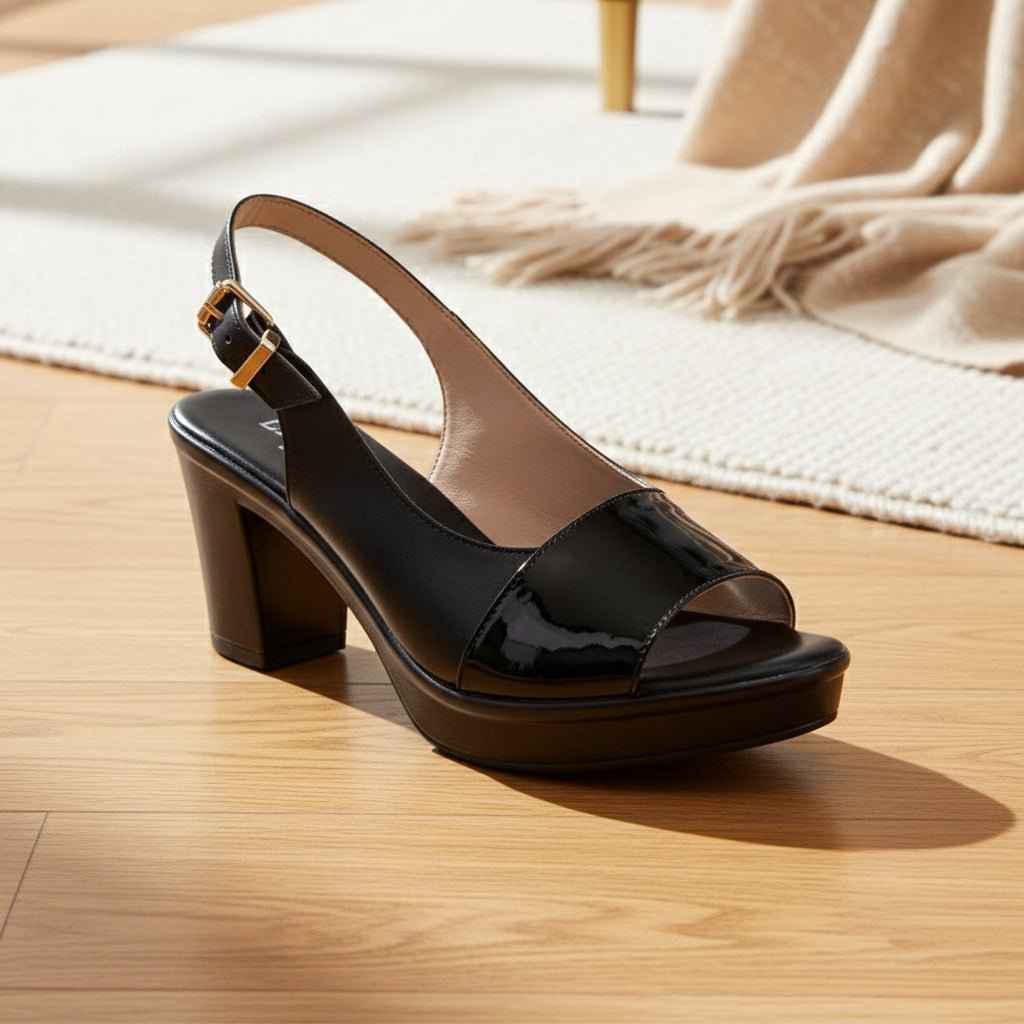 Sandales Romaines Cuir Femme - Talons Épais Plateforme Été